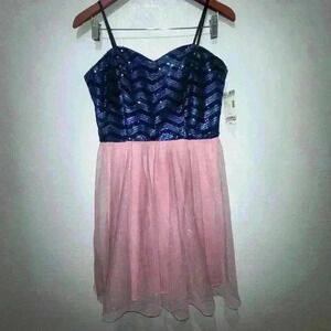 Girls Bongo Dress Size 13 Blue Pink